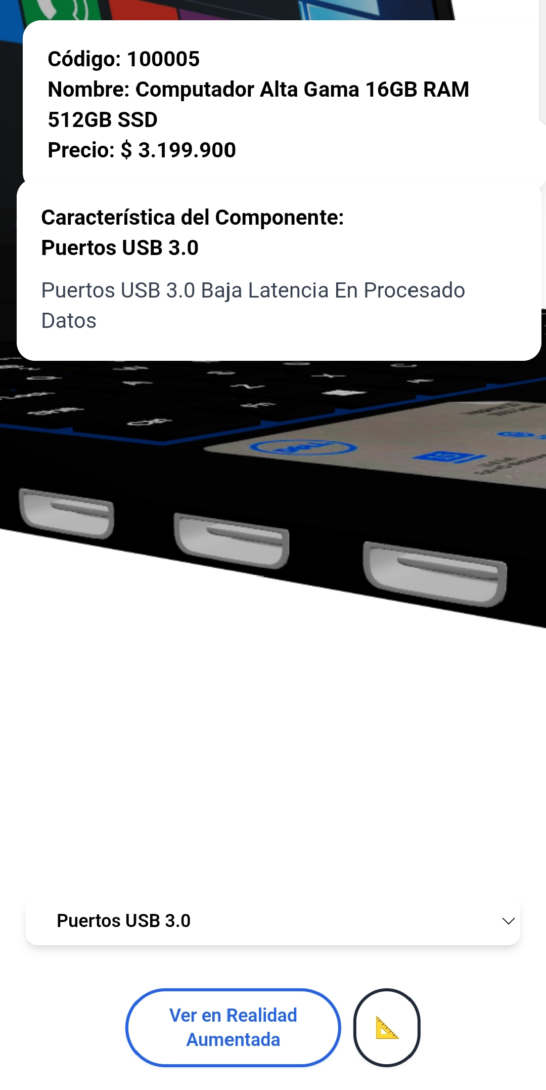 Interacción con características del producto